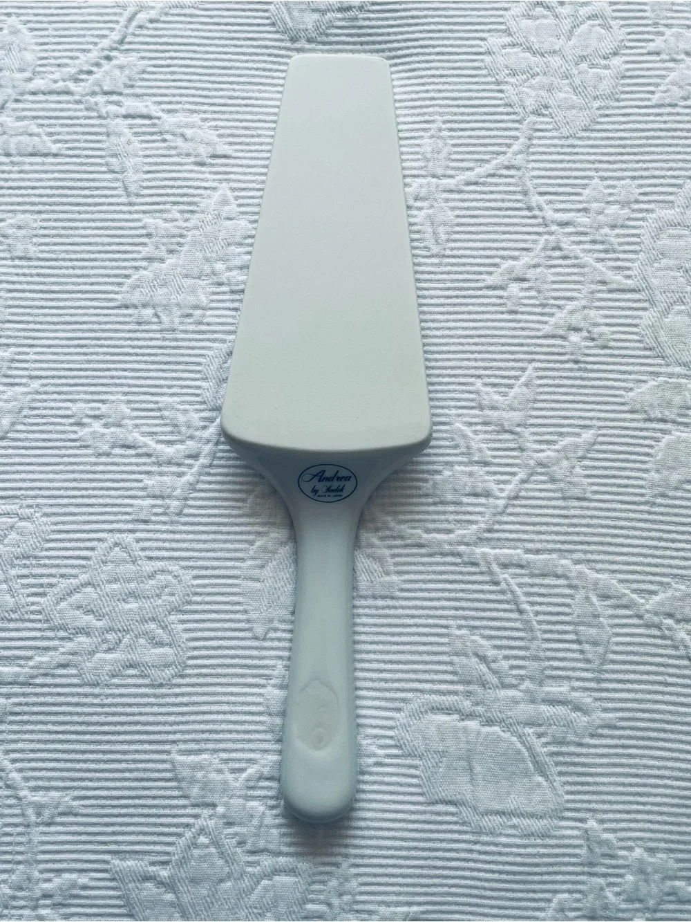 Andrea By Sadek White Porcelain Server with Blue Logo
